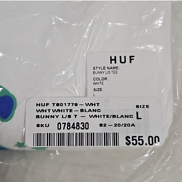 NWT Men's HUF X PLAYBOY BUNNY LONG SLEEVE SHIRT  M / L WHITE Limited Edition - Picture 6 of 8